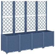 Fioriera | Cassetta per fiori | Vaso Giardino con Traliccio Grigio Blu 160x40x140 cm PP