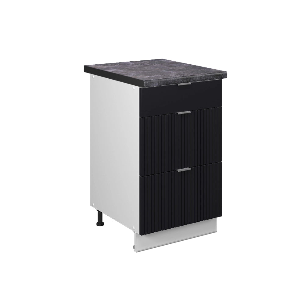 Vicco Mobiletto base per cucina Nero a righe 50 cm , PL Antracite