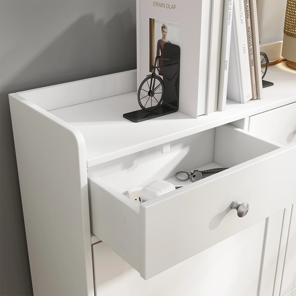 Vicco Scarpiera da ingresso Bianco 100 x 99.5 cm con 3 cassetti e 4 scomparti pieghevoli
