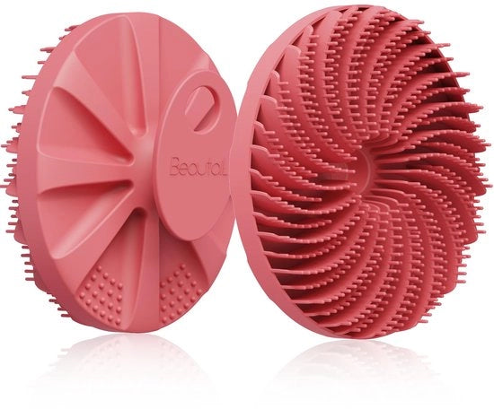 Borsetto per il corpo in silicone, Spazzolino esfoliante morbido per la pelle sensibile, Spazzolino per il bagno, Spazzolino per la doccia, Borsetto per il corpo, Spazzolino esfoliante, Schiuma cremosa, Maniglia antiscivolo, 1 pezzo, Rosa