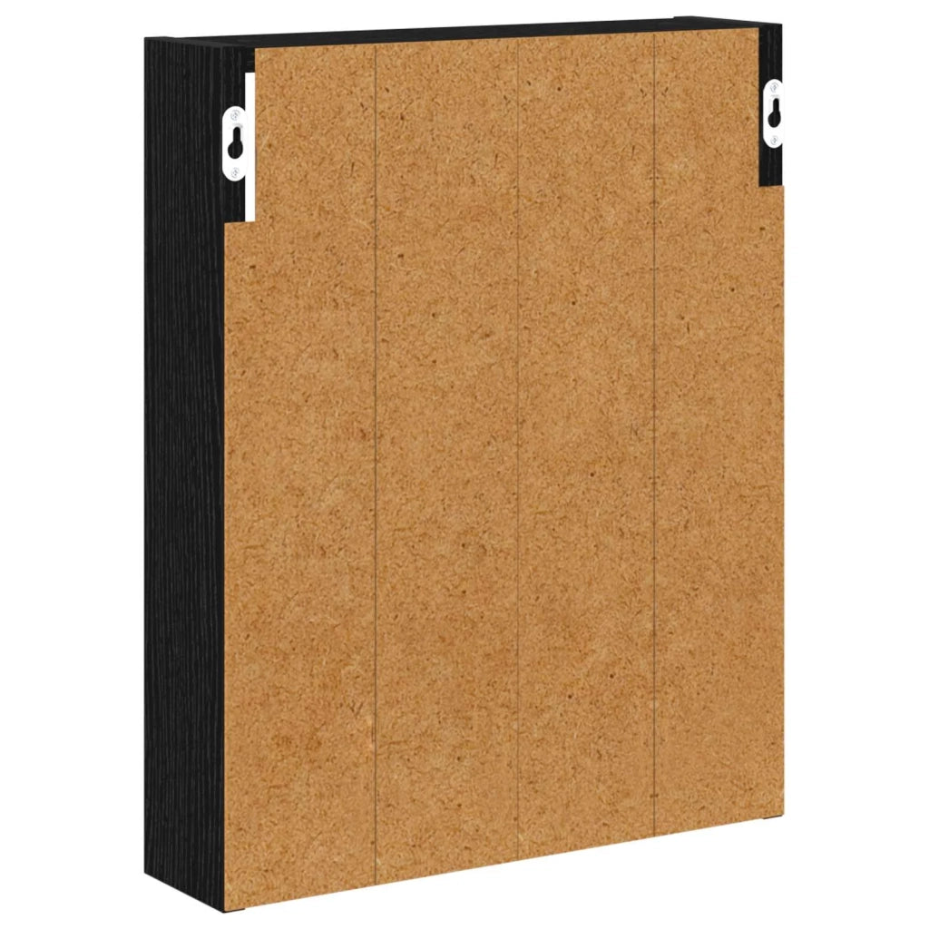 Armadio da bagno a muro Rovere Nero 40 x 10 x 50 cm 889344