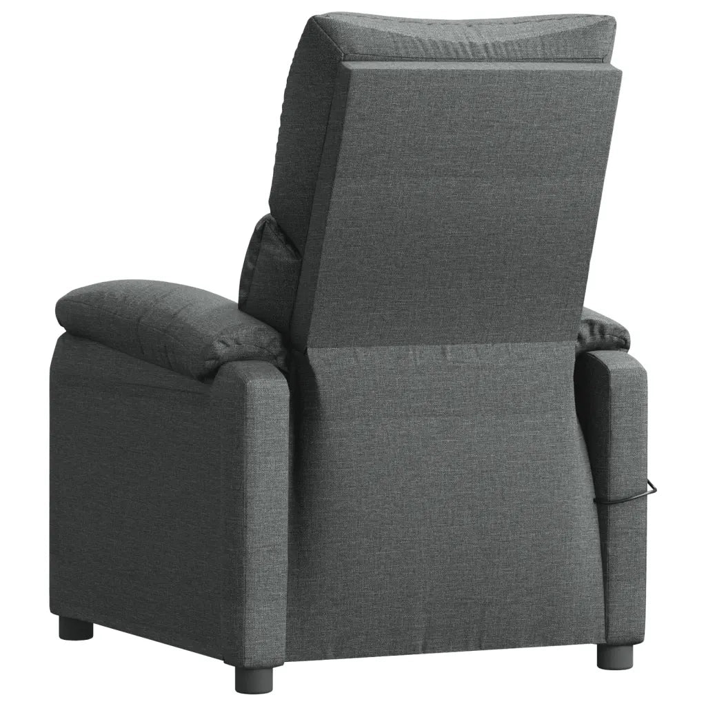 Poltrona Massaggiante | Sedia Relax Grigio Scuro in Tessuto
