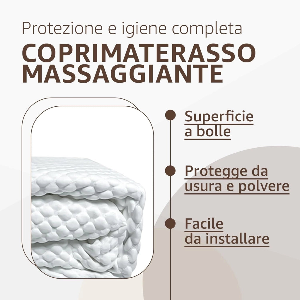 Coprimaterasso Massaggiante Matrimoniale 160x190x30 cm - Copri Materasso Anallergico Traspirante con Effetto Relax