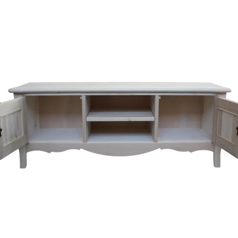 Porta tv  classico in legno bombato 2 porte grezzo l.160 p.50 h.61 (3084) - Mobili 2G