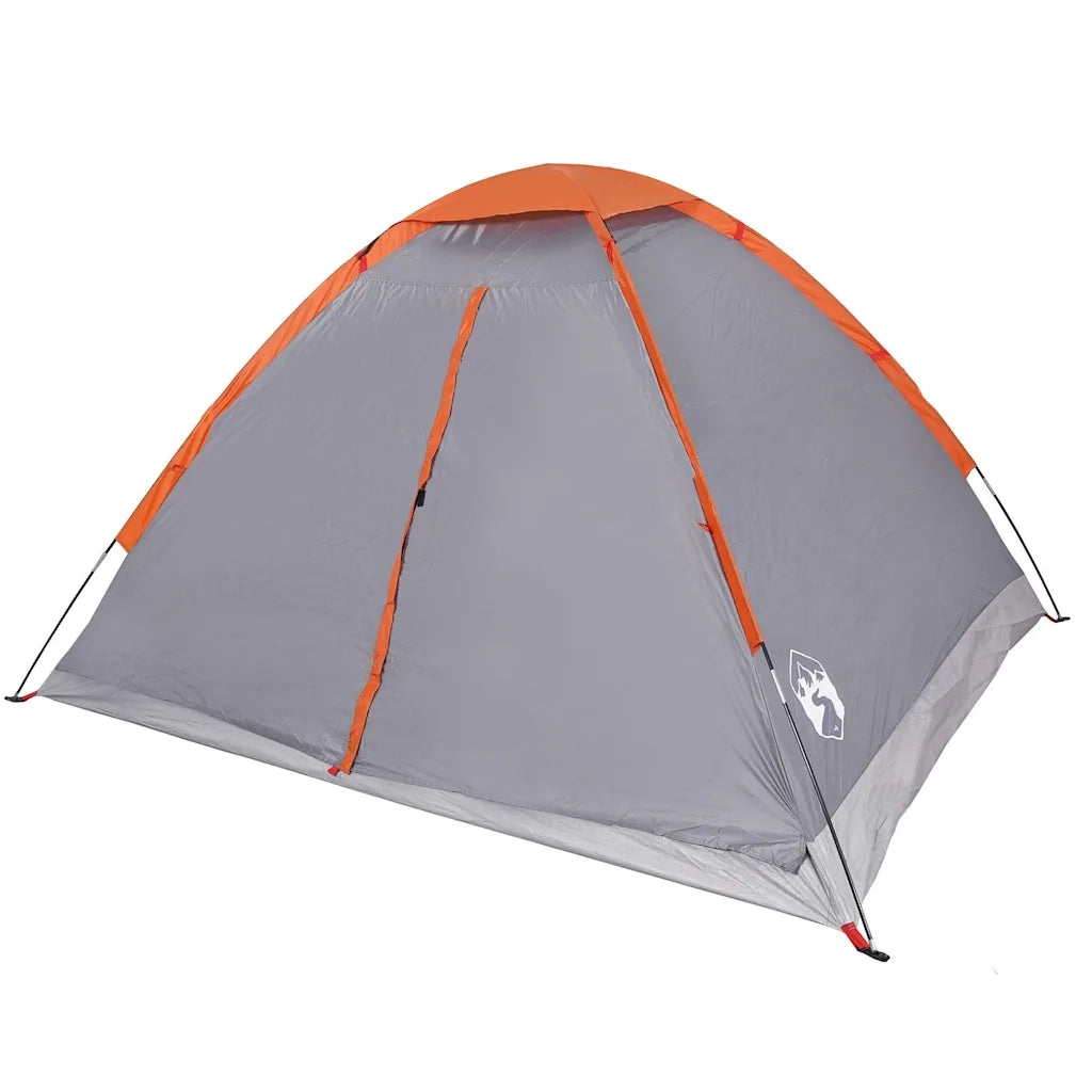 Tenda da Campeggio a Cupola 4 Persone-Tenda per Escursionismo Grigio e Arancione 101000
