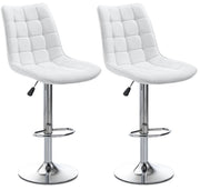 Set 2 Sgabelli 51x60x95/115 cm in Similpelle Bianco