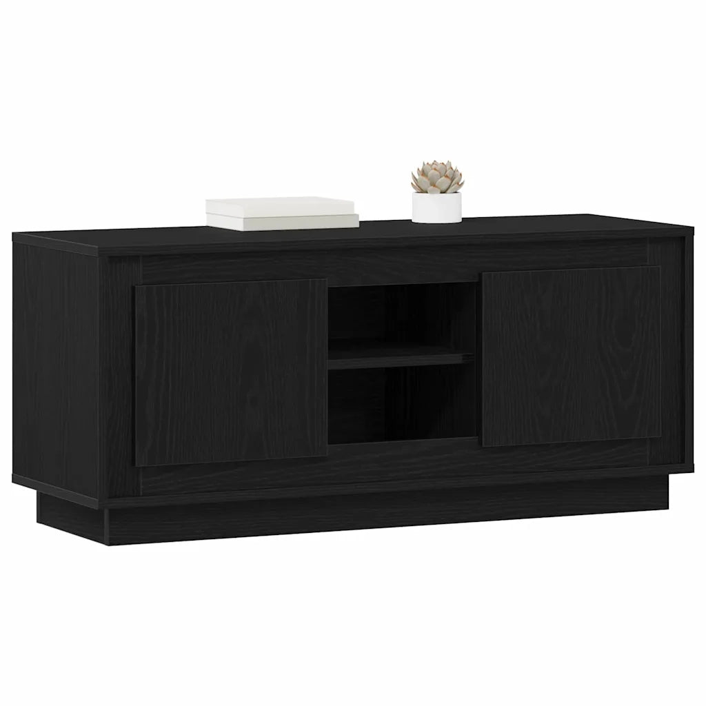 Mobile TV Rovere Nero 102 x 35 x 45 cm Legno multistrato 881315