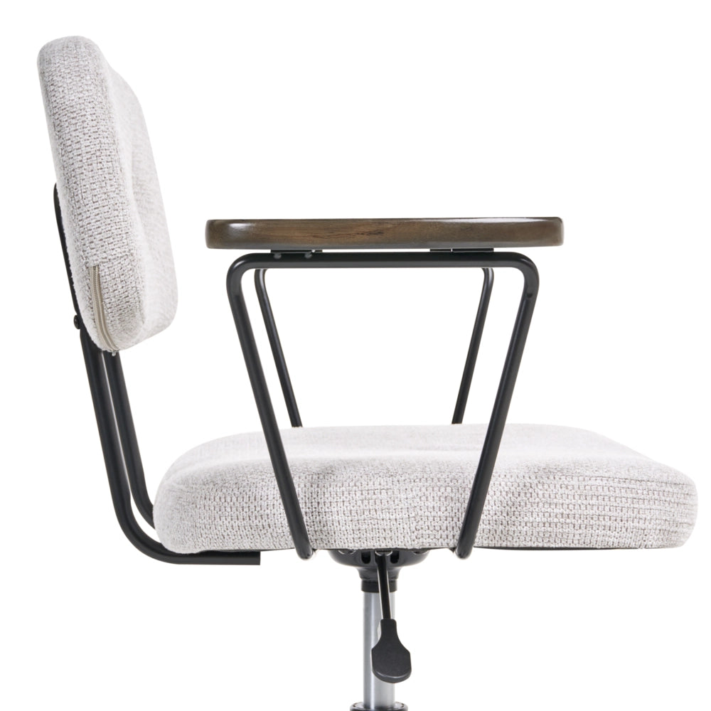 Sedia da ufficio tradizionale in tessuto girevole regolabile grigio chiaro stile moderno home office