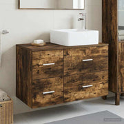 Set di mobili per il bagno 2 pz Rovere Fumo 3403964