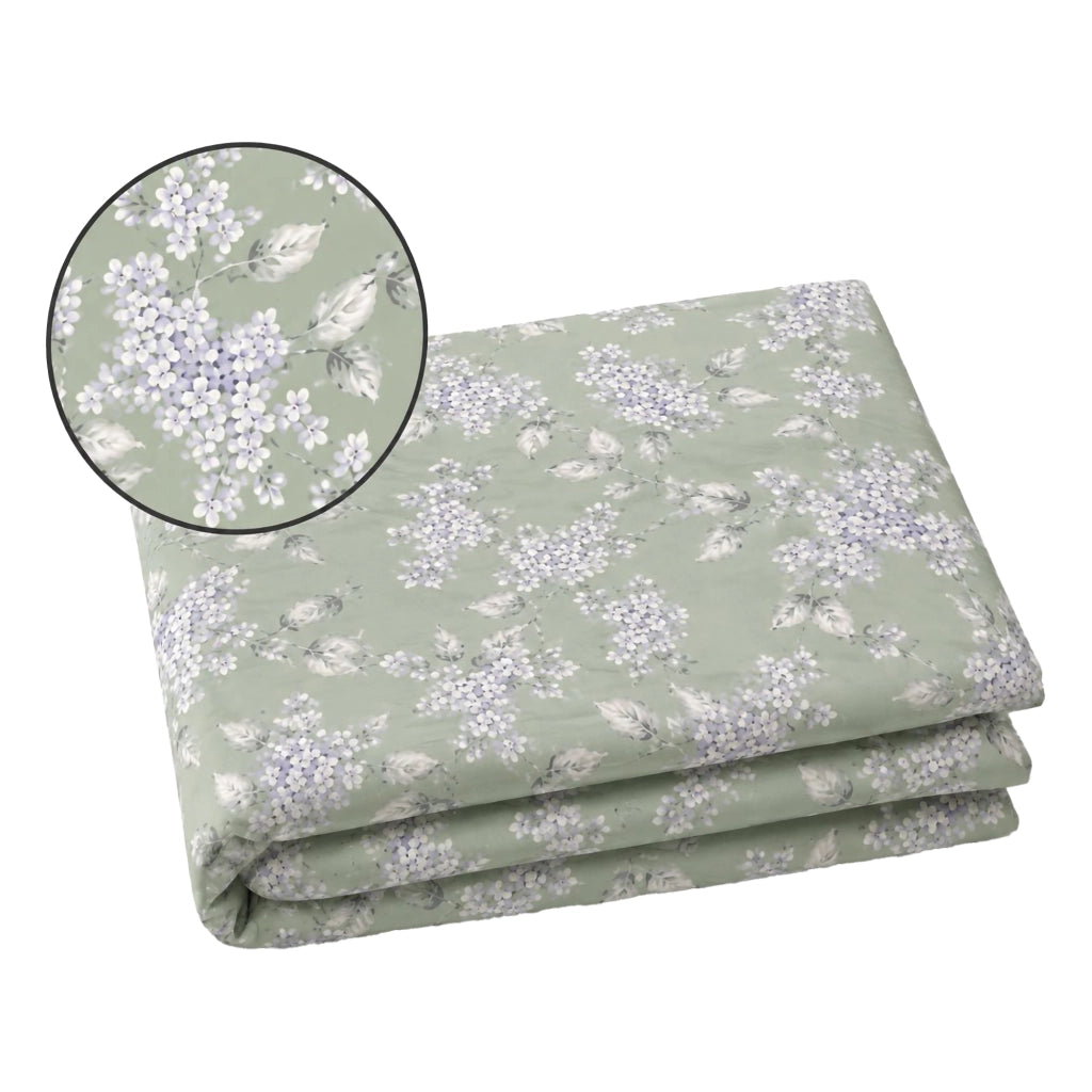 Salilisa, set Completo Letto Matrimoniale in Percalle, Verde