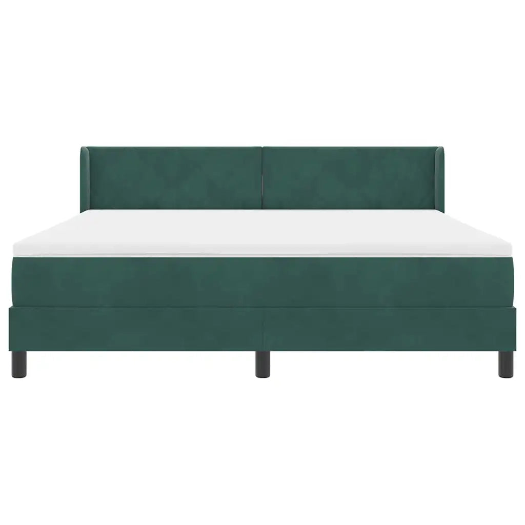 Letto a molle con materasso Verde Scuro 200 x 180 cm Poliestere