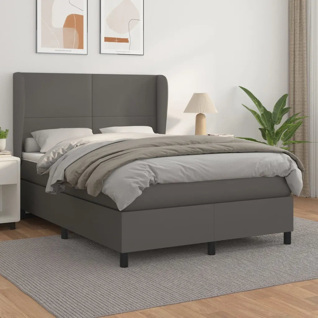 Giroletto a Molle con Materasso Grigio 140x190 cm in Similpelle 3128911