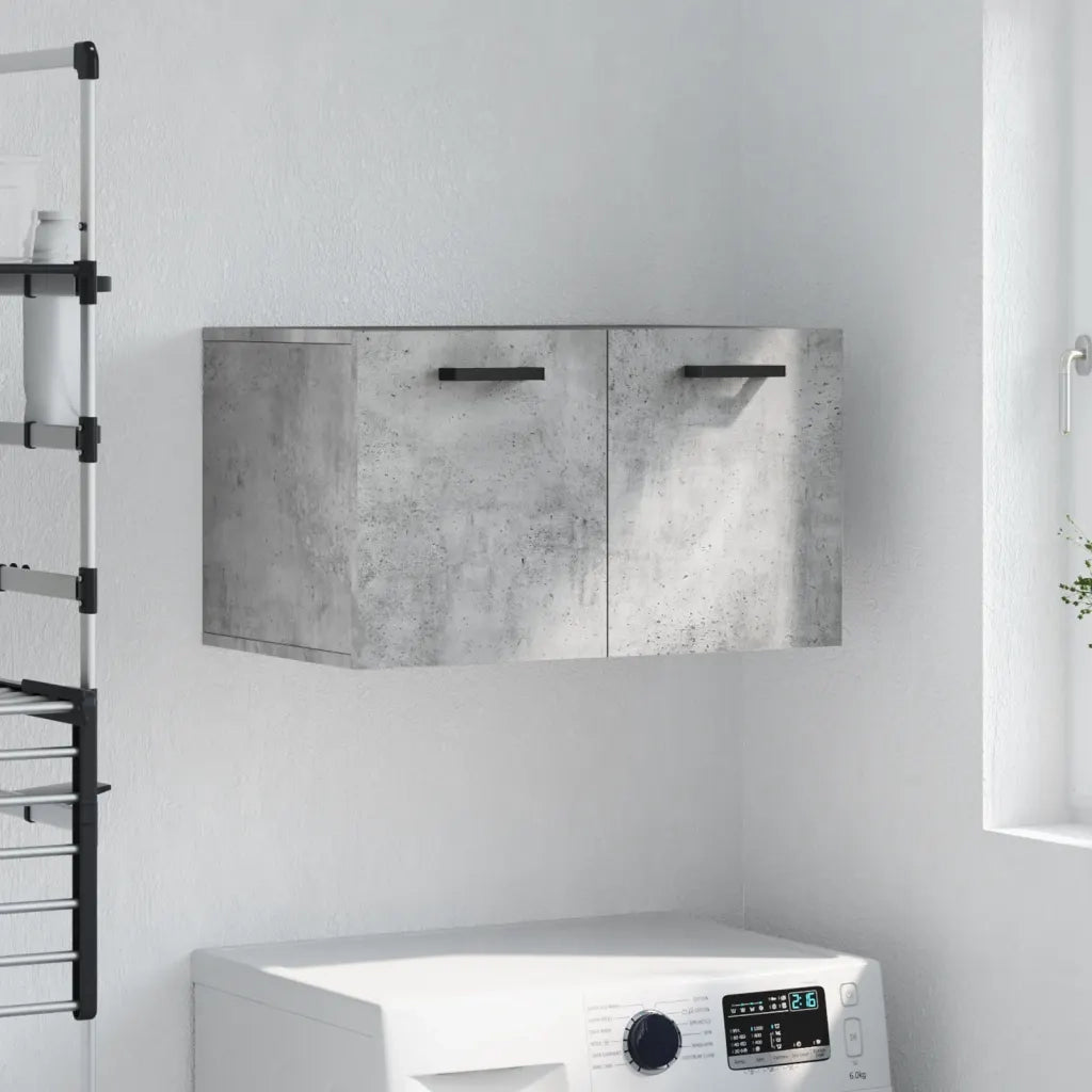 Armadietto a Muro | Mobile a Parete Grigio Cemento 60x36,5x35 cm Legno Multistrato