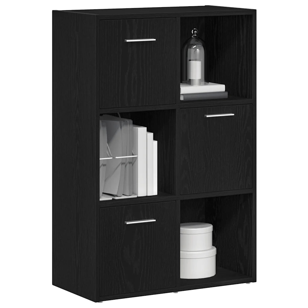 Libreria/Divisorio per ambienti Rovere Nero 60,5x30x90 cm in Legno Multistrato 862473
