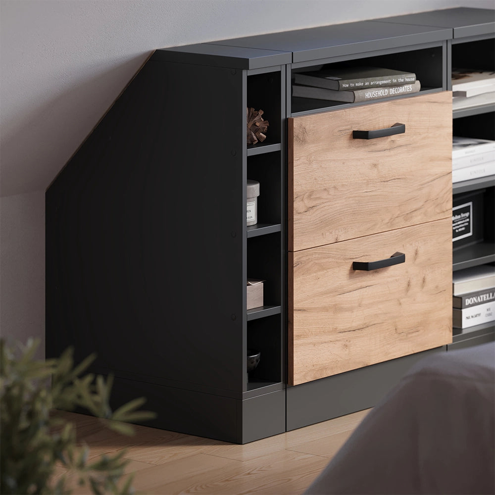 Mobile cucina sottotetto R-Line Antracite/Antracite 15 cm con 4 scomparti, carcassa 60 cm profondità Vicco