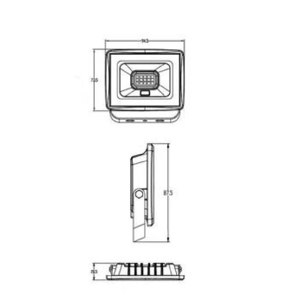Trade Shop - Faretto Led Faro 10 Watt 900 Lm Ip65 Nero Luce Fredda Naturale Calda Ek02-10w-n -