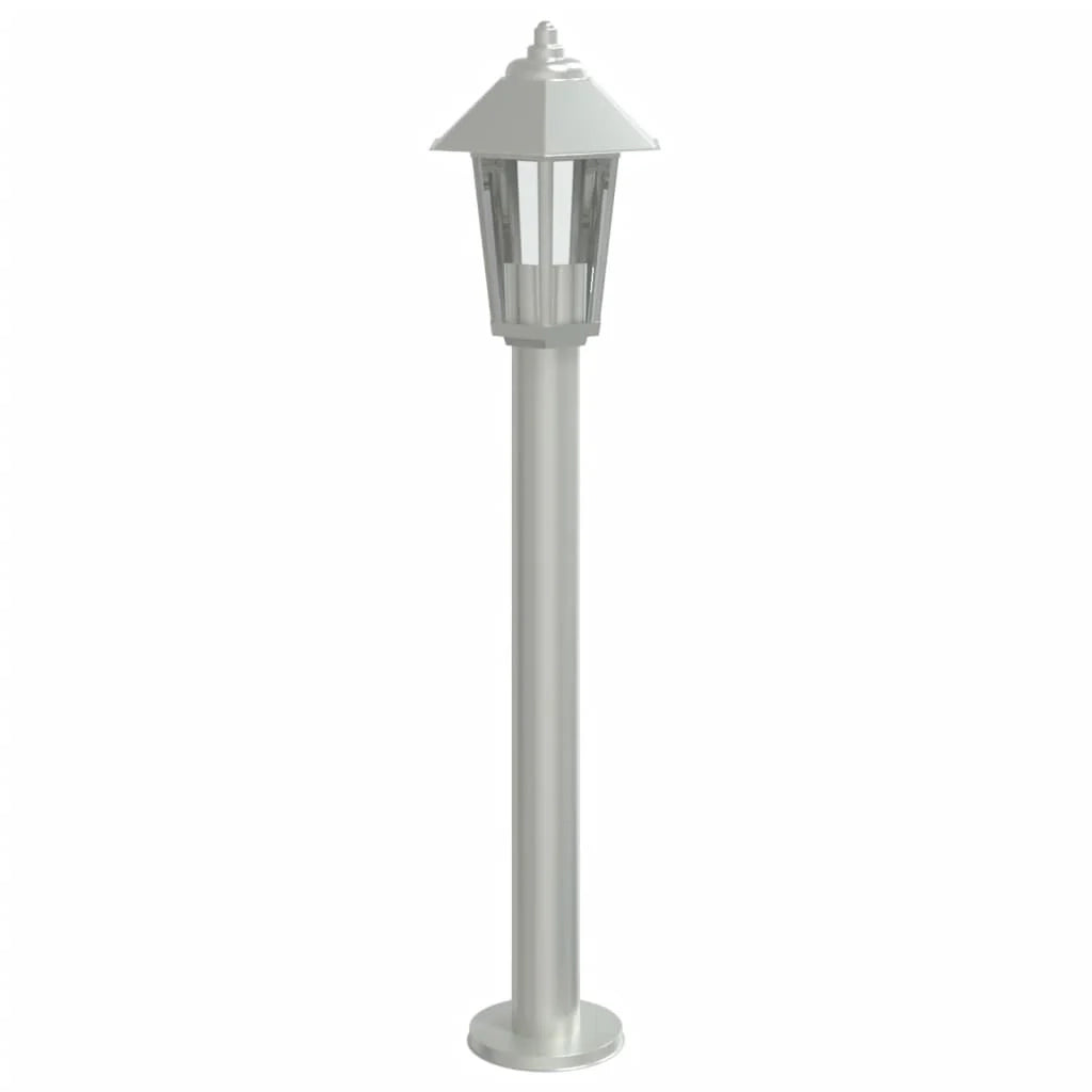 Lampada da terra per esterni 3 pezzi argento 80 cm acciaio inox argento 02_0042561