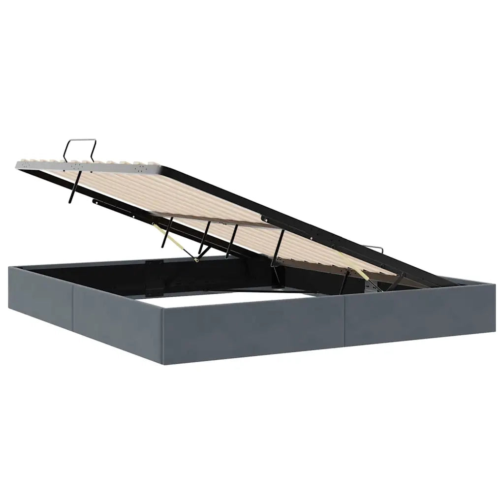 Letto con Contenitore Grigio Scuro 183 x 213 cm Velluto 3370141