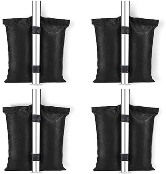 Set di 4 contenitori per sabbia, sacchi di sabbia per aumentare il peso, qualità industriale, sacchi di sabbia di alta qualità 800D, pesi di sabbia, pesi per tende da campeggio, ombrelli, outdoor, tubi in acciaio inossidabile, doppia tubazione.