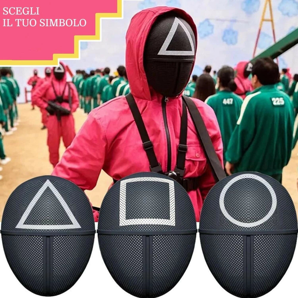 Trade Shop - Maschera Squid Game Serie Tv Costume Originale Gioco Del Calamaro Cosplay -   -special Pack 4 Maschere    -