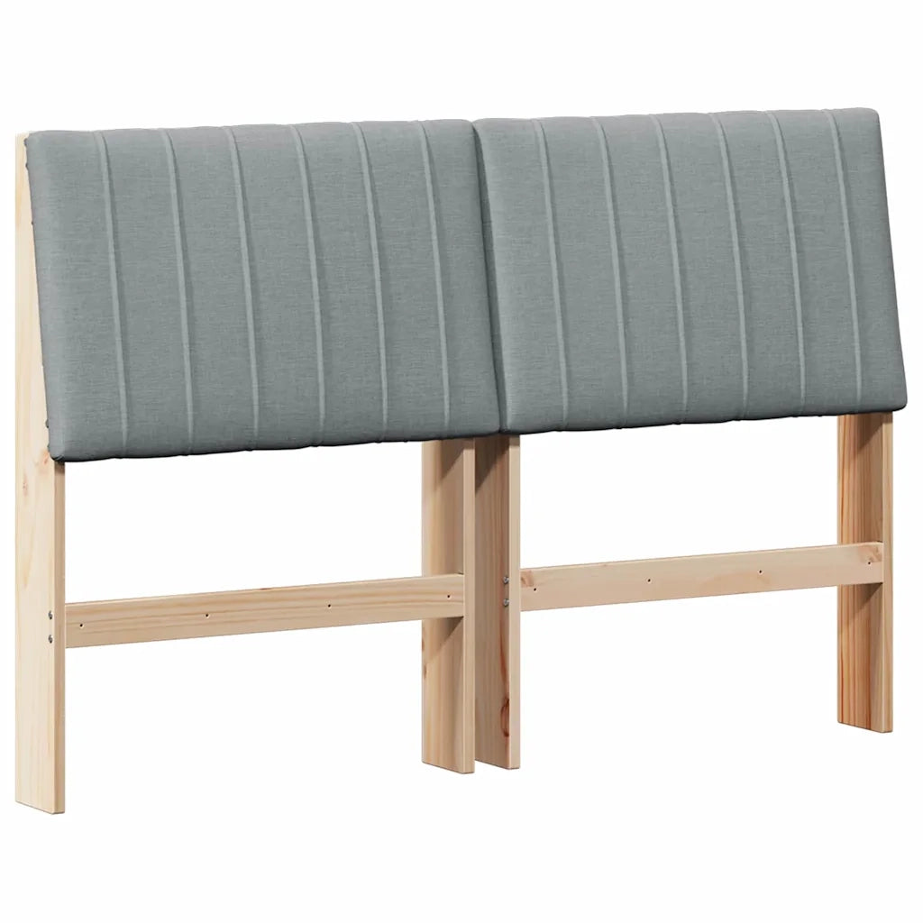 Testiera imbottita Grigio chiaro 135 cm Pino massello