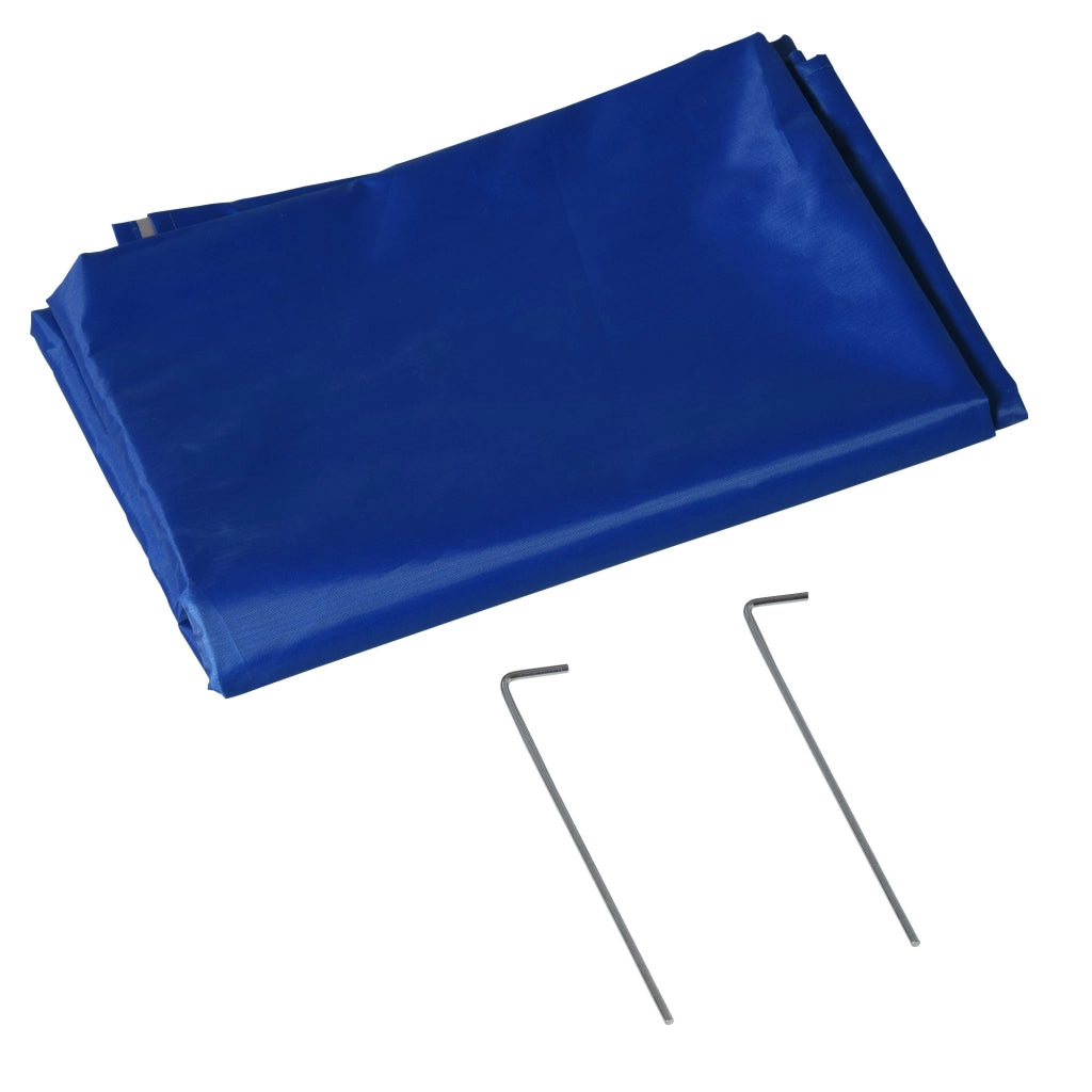 Ombrellone da Spiaggia con Tenda Integrata Ø220x220 cm in Metallo e Poliestere Blu