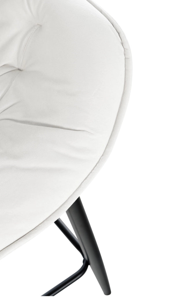 Sgabello da bar Gibson in velluto altezza seduta 76 cm bianco crema