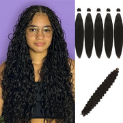 Estensioni capelli bohemian - 66 cm - capelli sintetici - 6 pacchetti - capelli già tesi - capelli in lunghe ondulazioni
