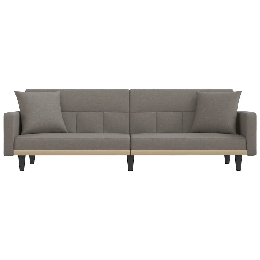 Divano Letto con Cuscini Tortora in Tessuto 351880