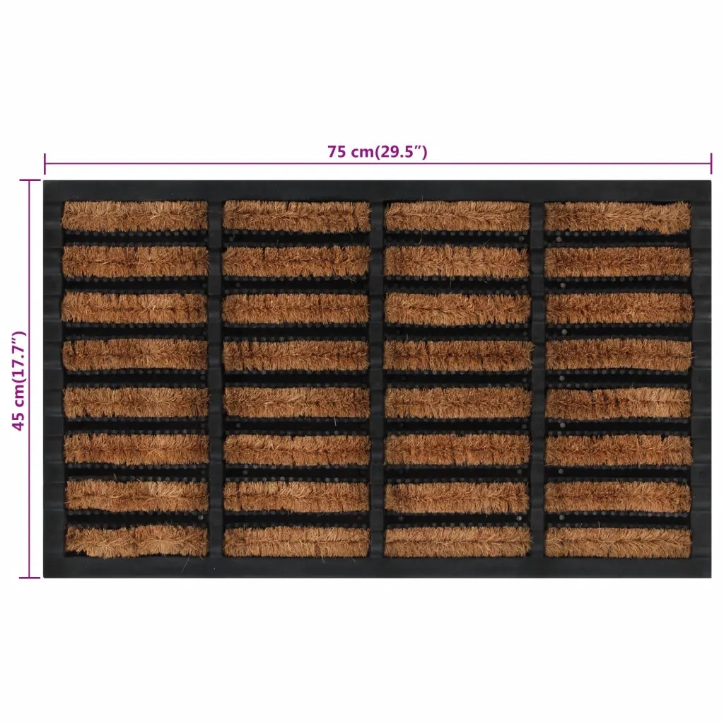 Zerbino Rettangolare 45x75 cm in Gomma e Fibra di Cocco 155665
