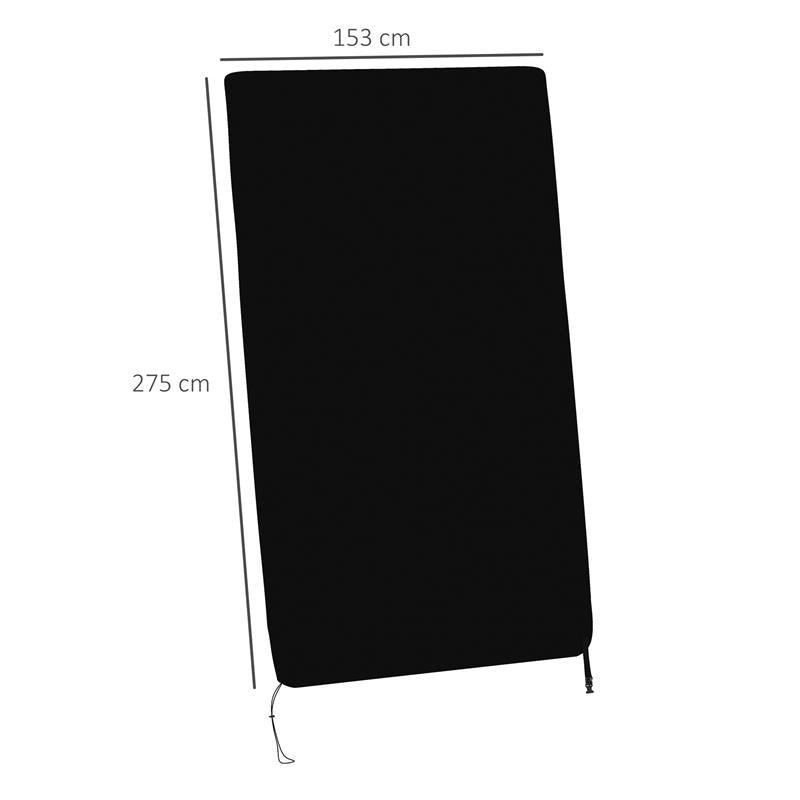 COPERTURA TAVOLO DA PING PONG 257X153X5 CM IN POLIETILENE NERO CON FIBBIE E CERNIERE INCLUSE