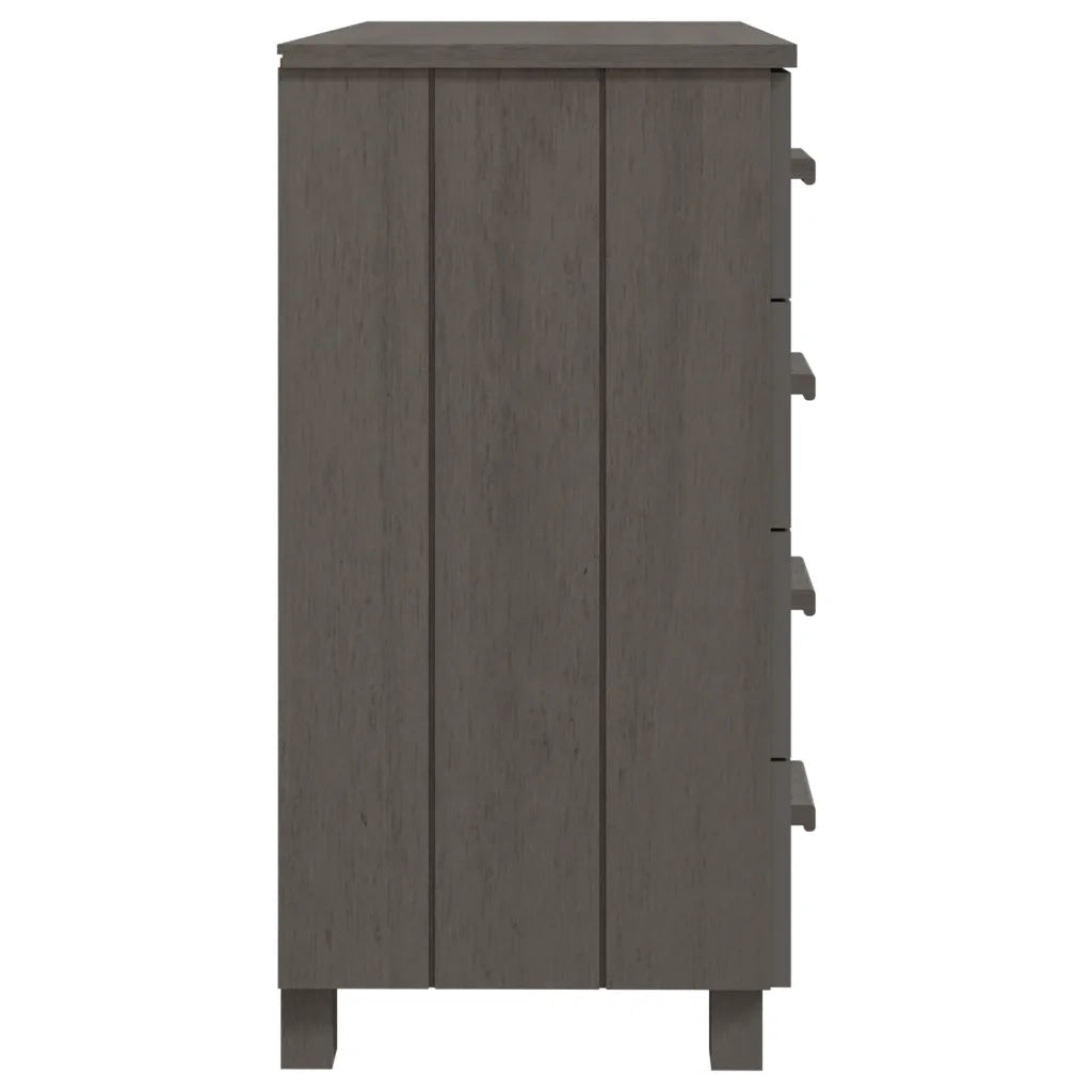 Credenza HAMAR Grigio Chiaro 79x40x80 cm Legno Massello di Pino 340423