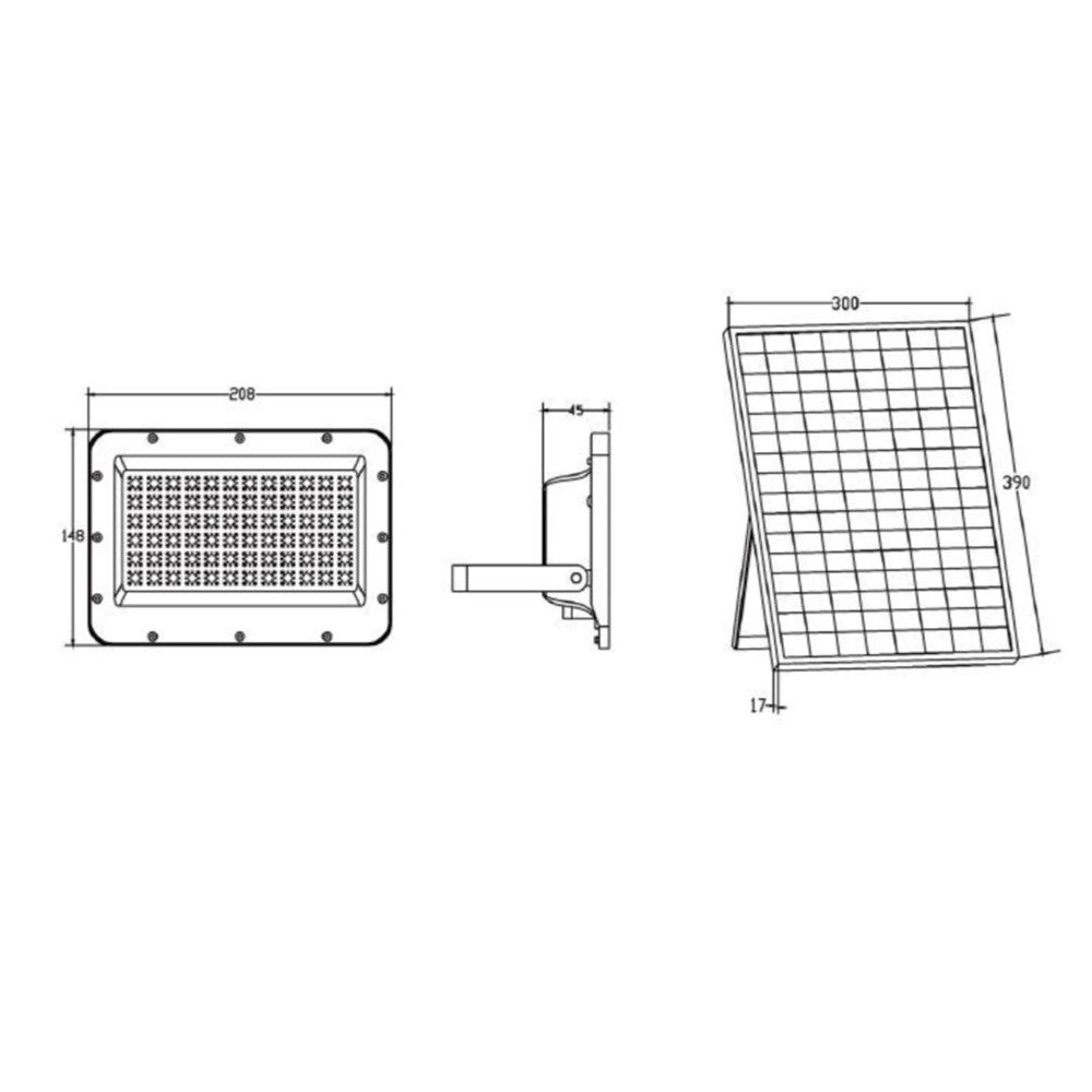 Trade Shop - Faro Led Da Esterno Con Pannello Solare 180w Ip66 Telecomando Luce Regolabile Sf319-180-3c -