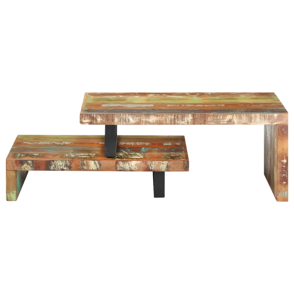 Set Tavolini da Salotto 2 pz in Legno Massello di Recupero cod mxl 17263