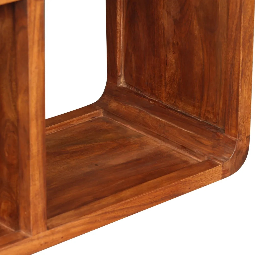 Mobile TV-Credenza TV-Console TV in Legno Massello con Finitura Ambra 120x30x40 cm 889898