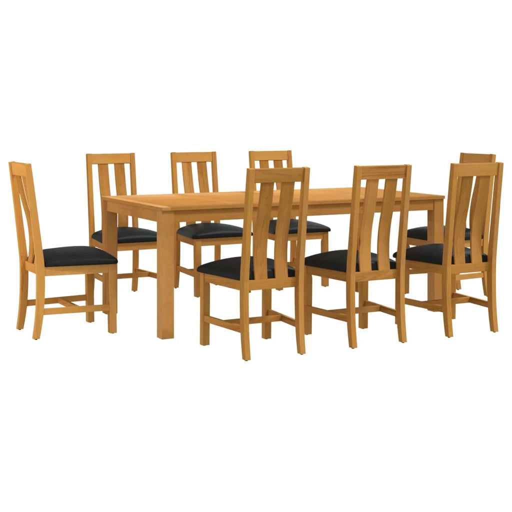 Set da pranzo 9 pz Nero Legno di Quercia Massello 3430409