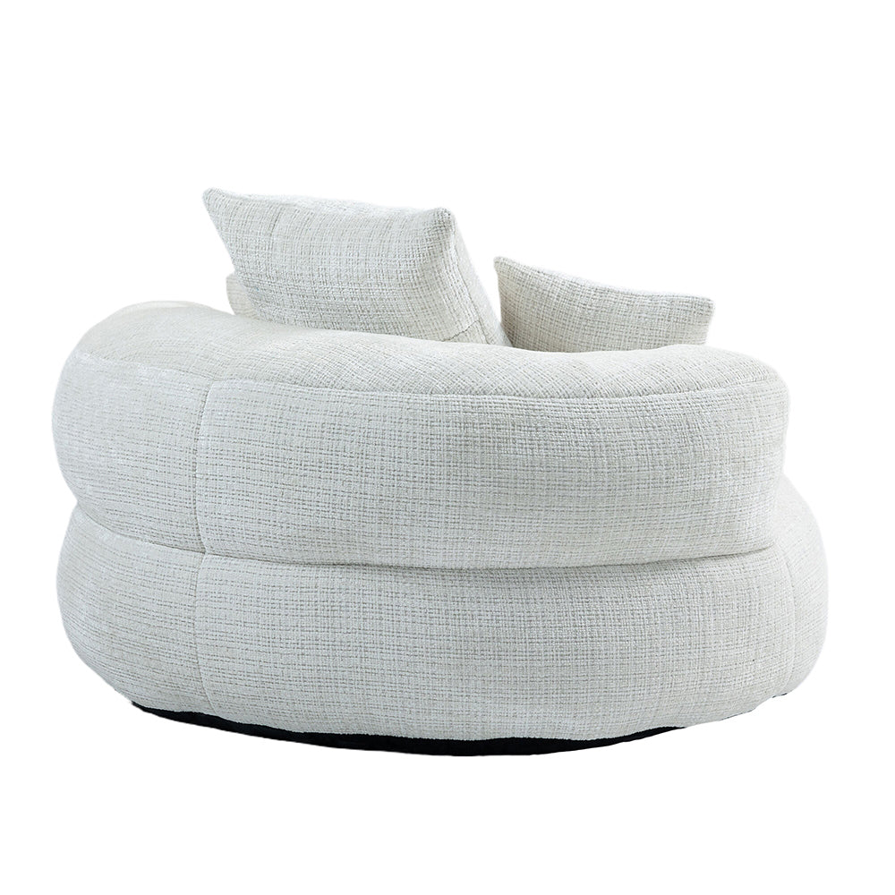 Chaise longue - Xylo - gaming chenille beige con 3 cuscini