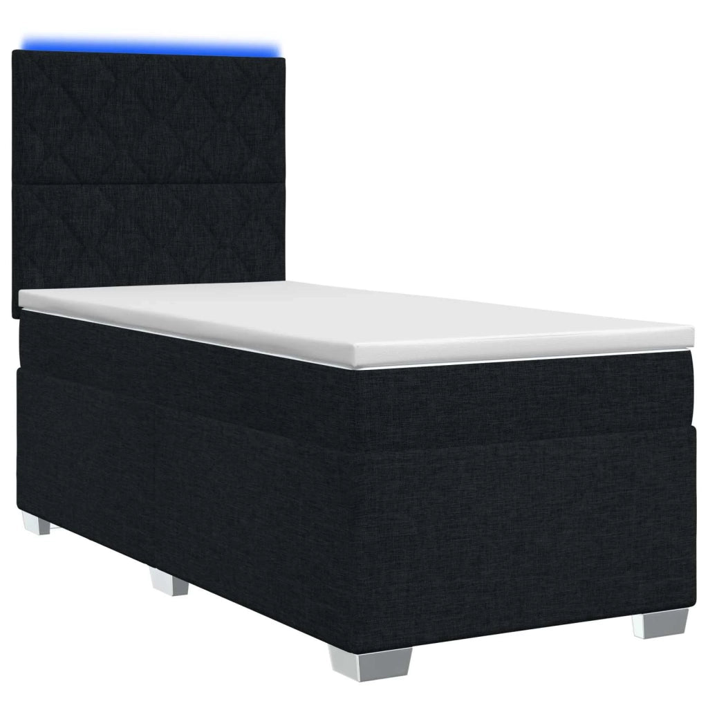 Letto box spring con materasso Nero 80 x 200 cm Tessuto 3454749