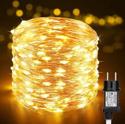 Fili di luce per esterni - 200 LED - Impermeabile - 20 m - Bianco caldo - Cavo in rame