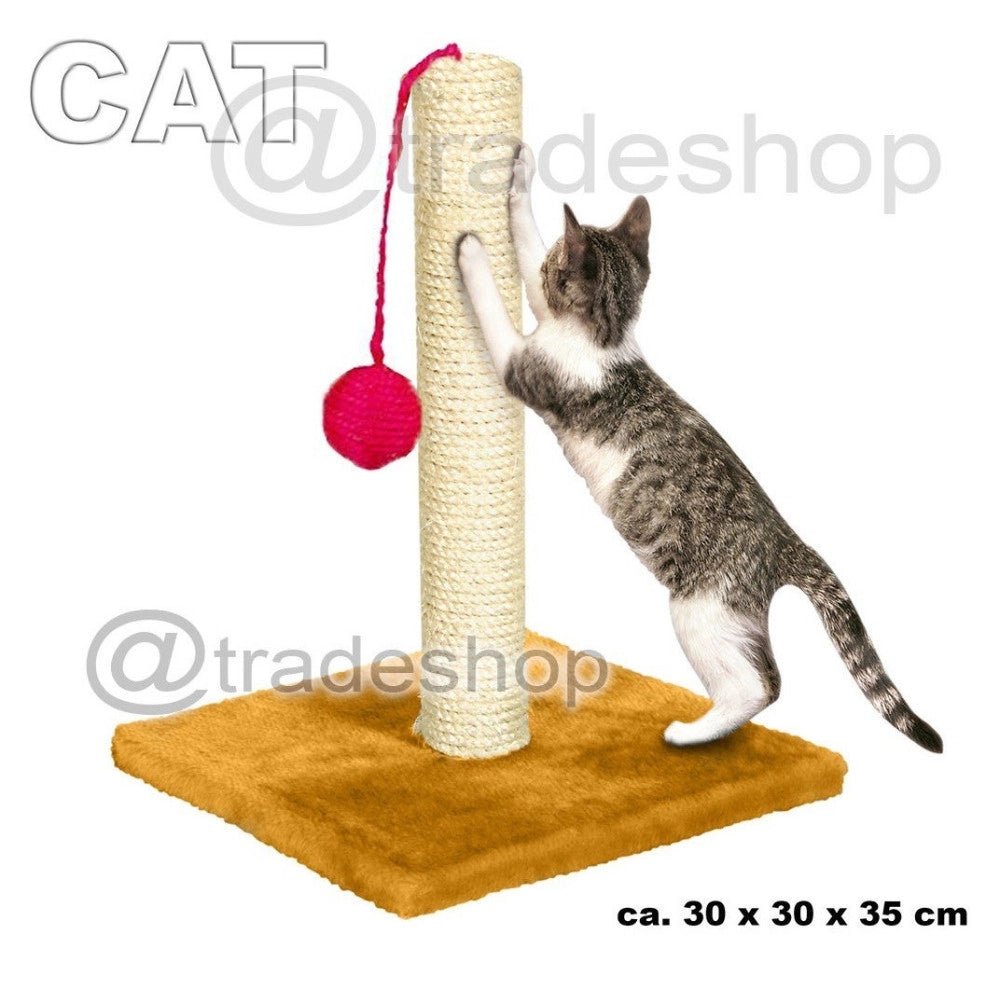 Trade Shop - Tiragraffi In Sisal Per Unghie Gatti E Pallina Da Gioco 30 X 30 X 35 Cm -