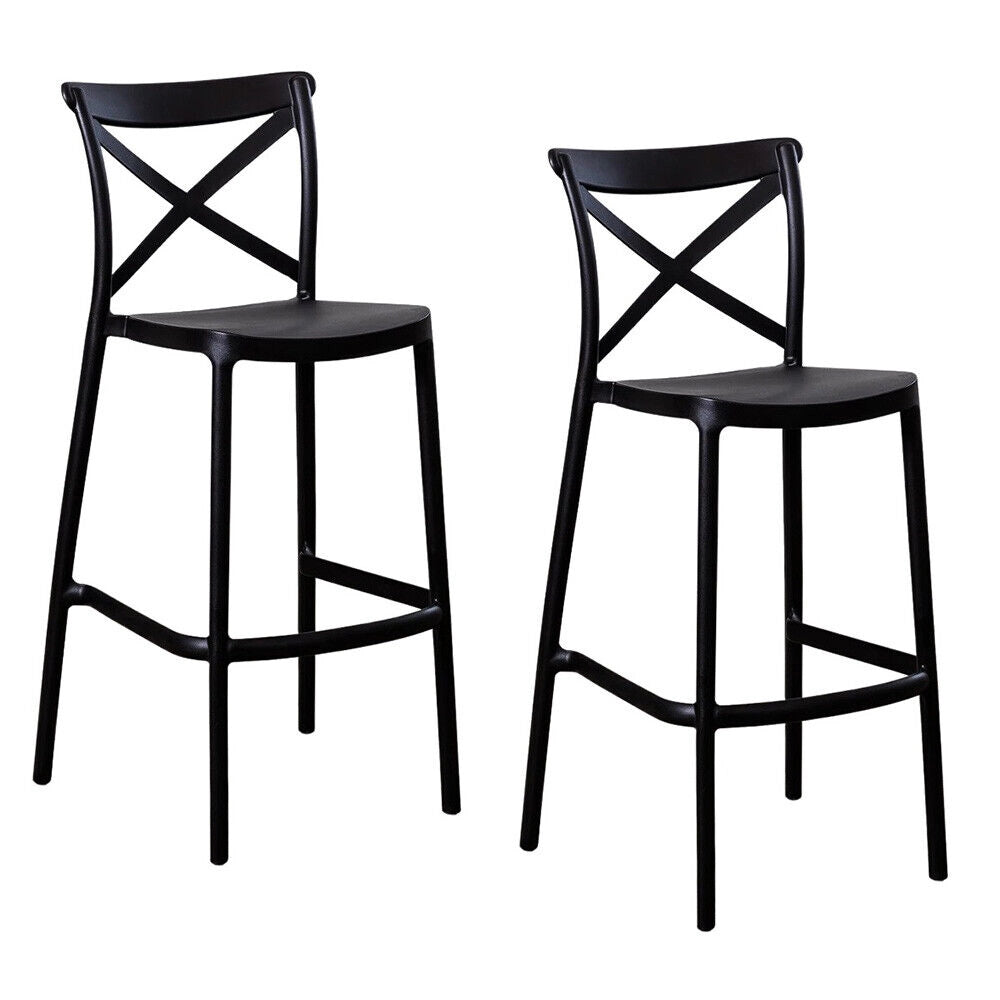 Sgabelli da bar coppia in plastica polipropilene nero sprint h 75 cm
