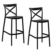 Sgabelli da bar coppia in plastica polipropilene nero sprint h 75 cm