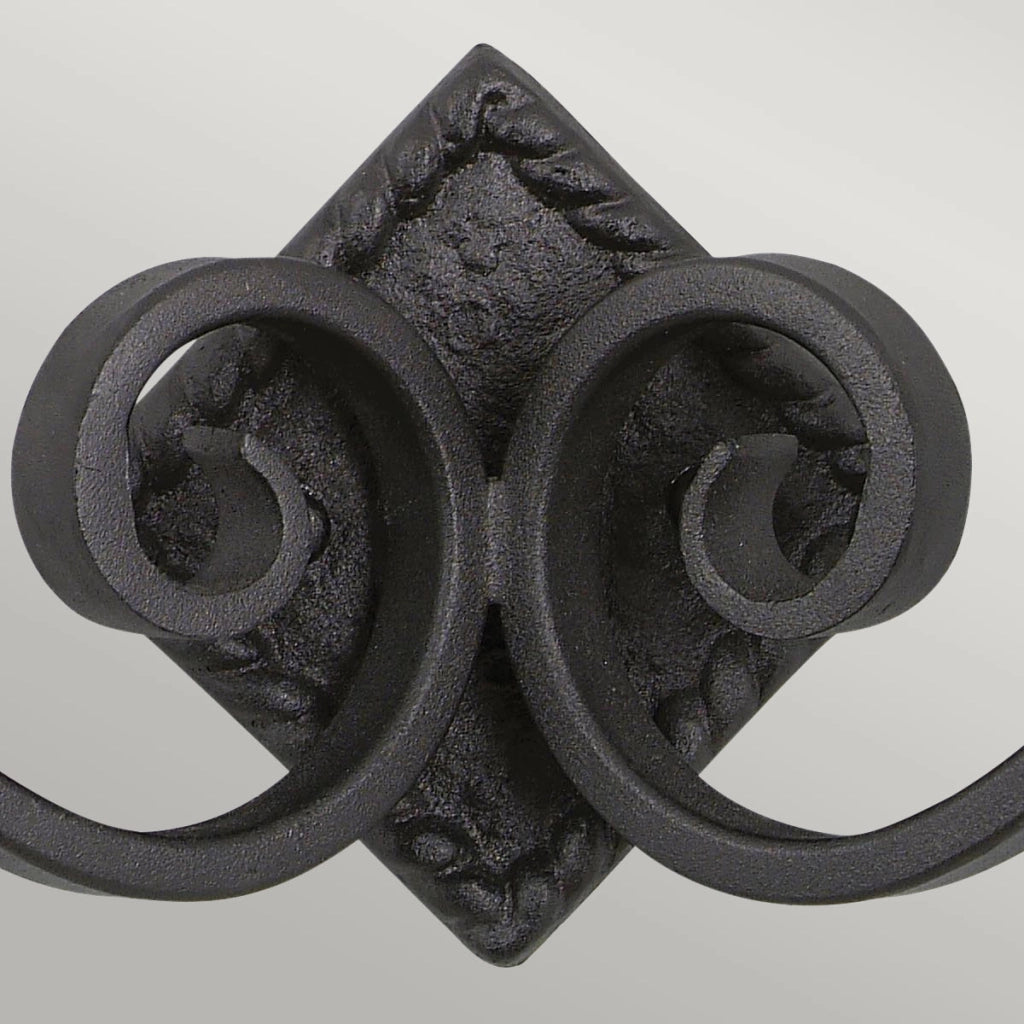 Applique candeliere Rectory nero doppio 2xE14 Elstead