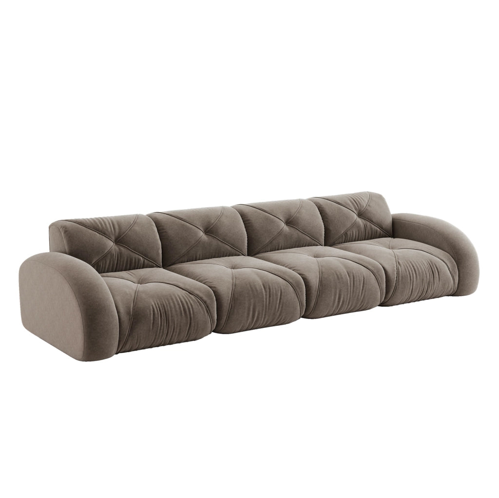 Divano modulare senza telaio in chenille 32D; 358x95x76 cm; taupe