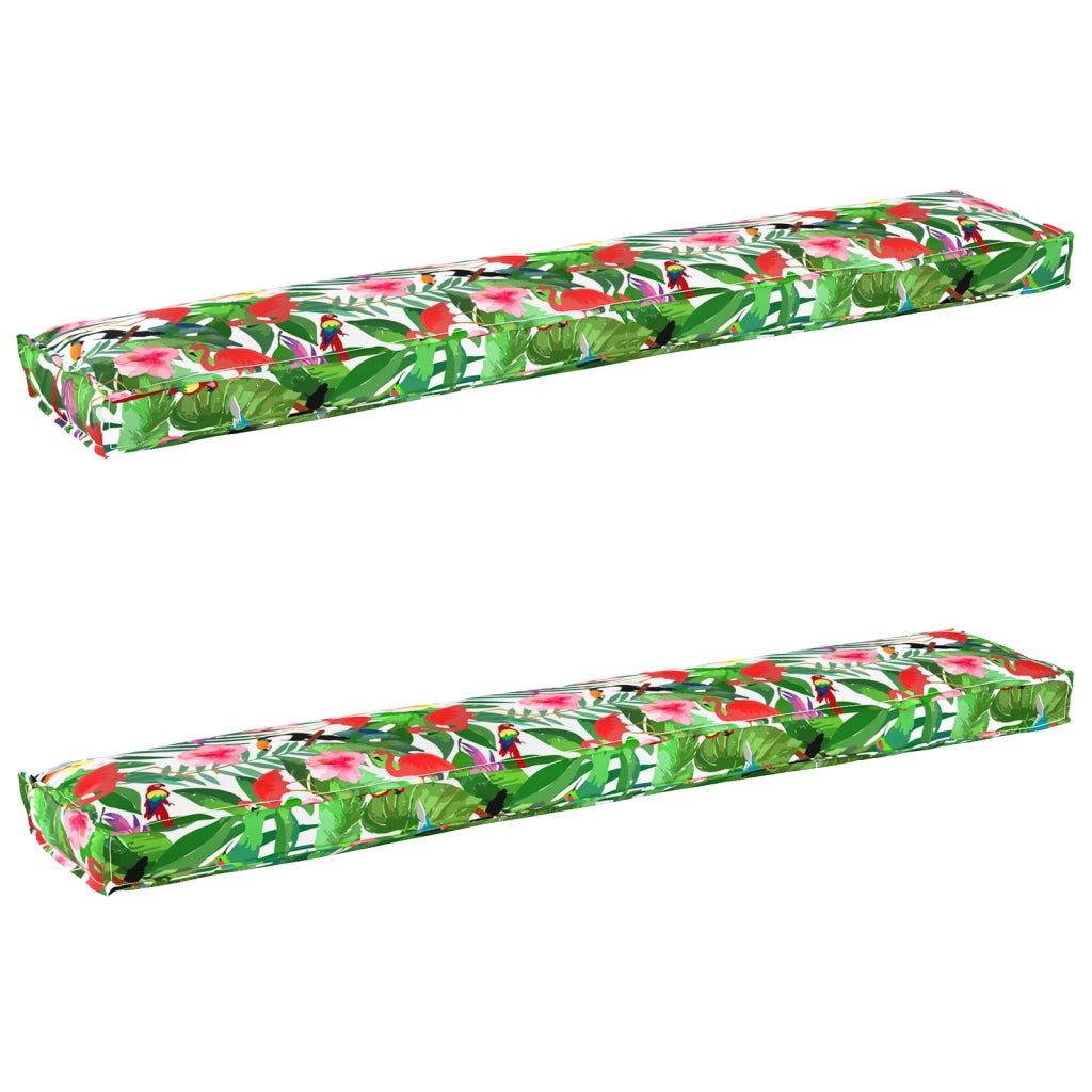 Cuscini per pallet per panca 2 pz Giungla tropicale 200x40x8 cm Tessuto Oxford