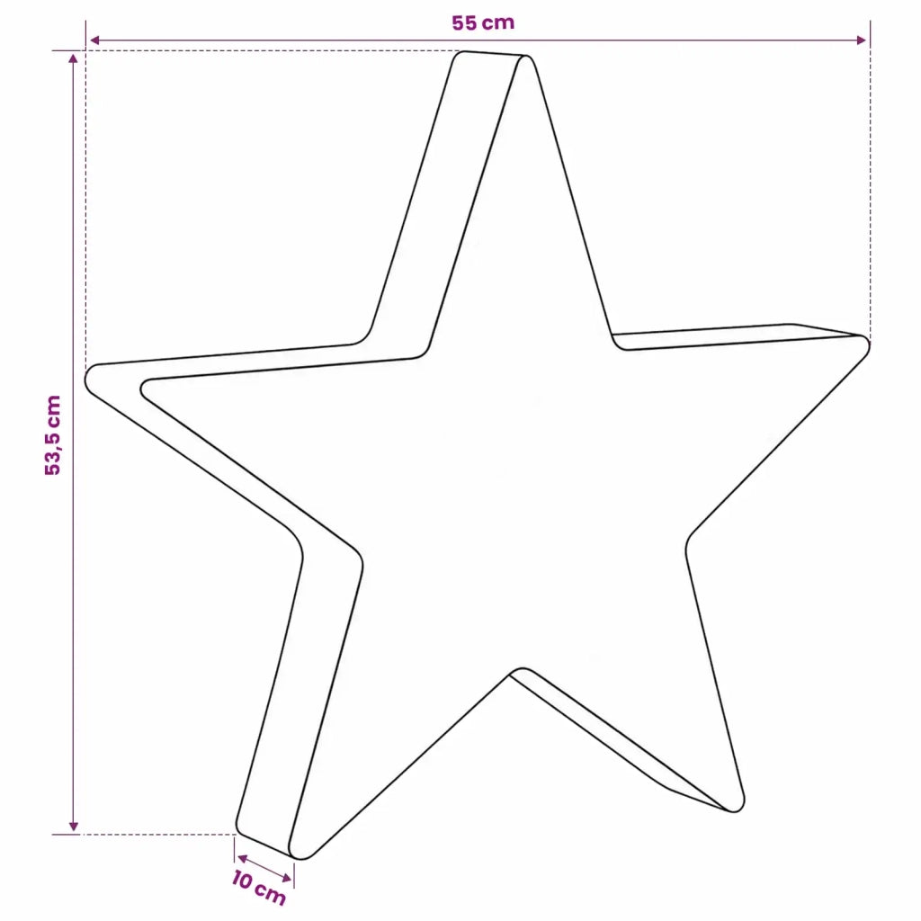 Stella di Natale 3D 50 LED Bianco caldo 55 x 53,5 x 10 cm 42049712