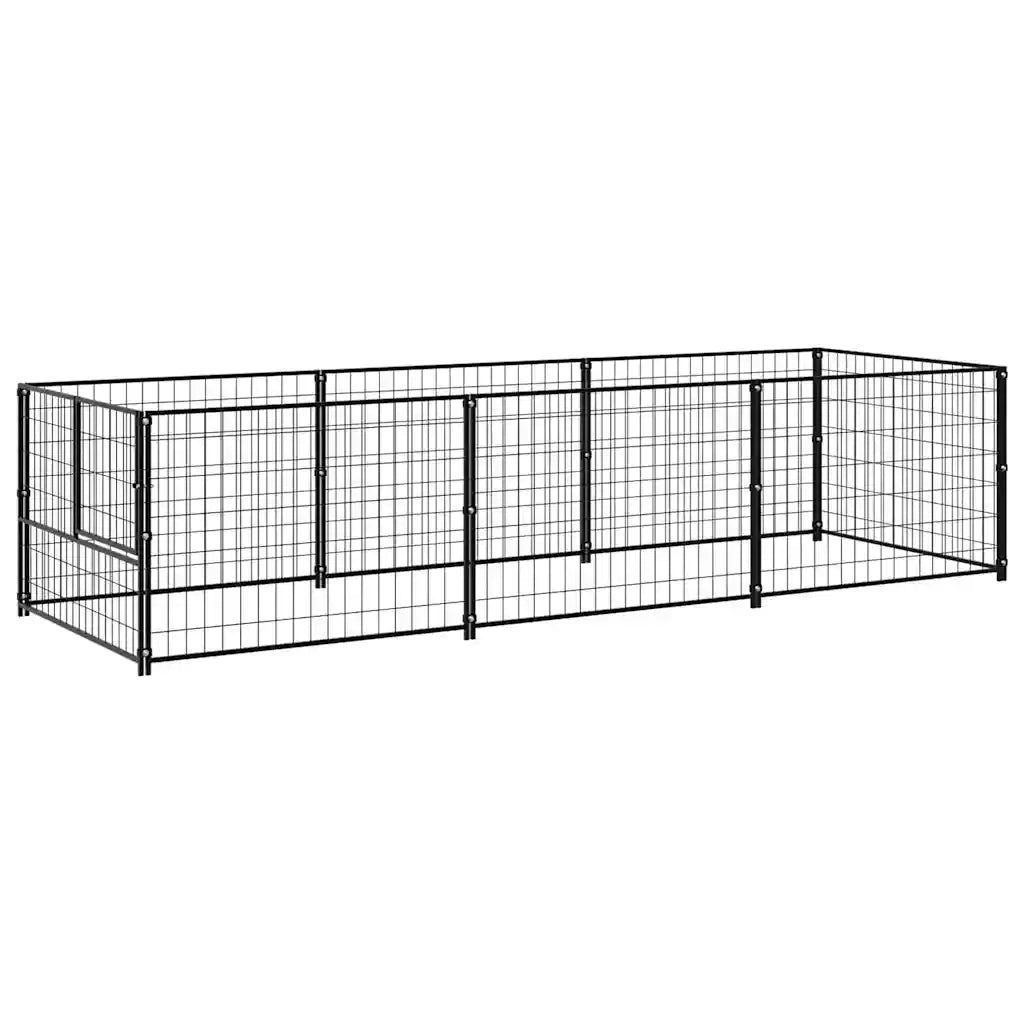 Gabbia per Cani Nera 3 mÂ² in Acciaio cod mxl 49290