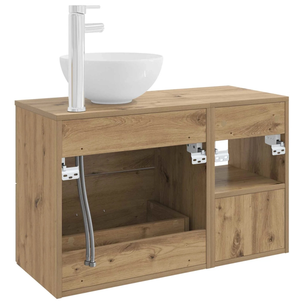 Set di mobili per il bagno 2 pz Rovere Artigianale 3403879