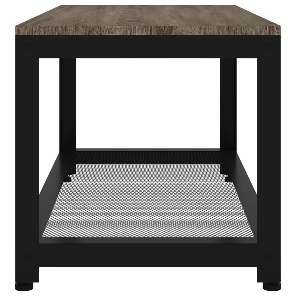Tavolino da Salotto Grigio e Nero 90x45x45 cm in MDF e Ferro