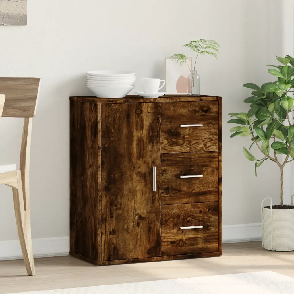 Credenza | Madia | Buffet da pranzo | Armadio da pranzo Rovere Fumo 60x31x70 cm in Legno Multistrato